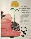1955 Royal Electric Typewriter Ad ~ Chrysanthemum