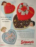 1955 Vintage Schrafft's Valentine's Day Candy Ad