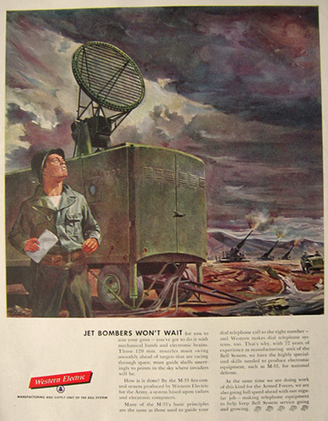 1955 Western Electric Ad ~ M-33 Gunfire Control Radar