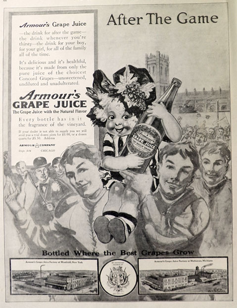 1914 Armour's Grape Juice Ad ~ After the Game