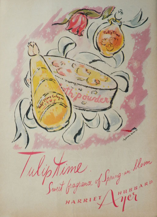 1945 Harriet Hubbard Ayer Tulip Time Ad ~ Sweet Fragrance