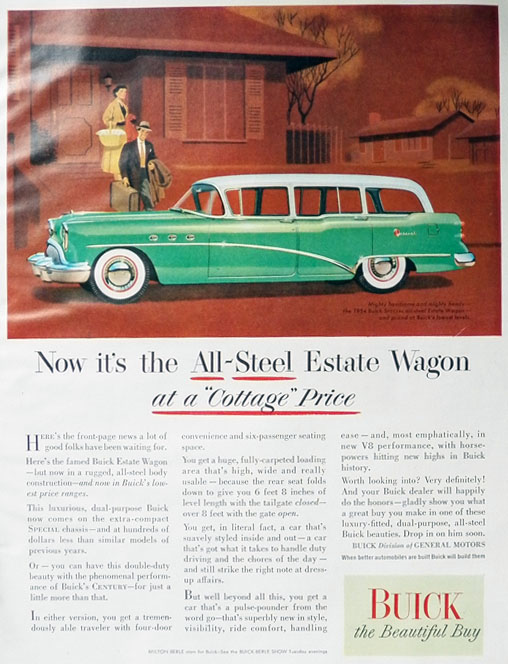 1954 Buick Estate Wagon Ad ~ All Steel