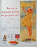 1932 Campbell's Soup Ad ~ Climbs the Hills & Greets the Sun!