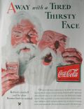 1933 Coca Cola Coke Ad ~ Santa's Tired Face