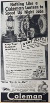 1944 WWII Coleman Floodlight Lantern Ad