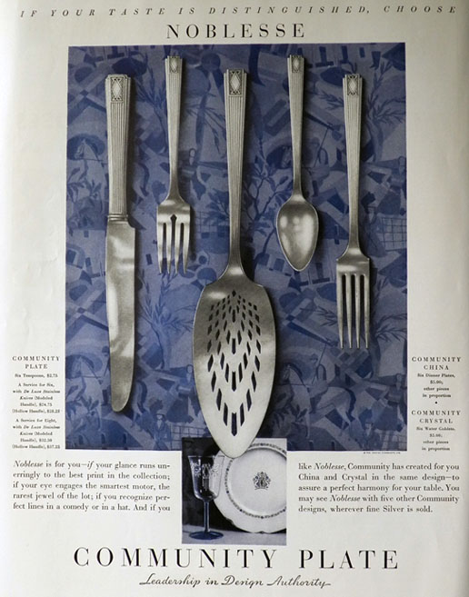 1932 Community Plate Silverware Ad ~ Noblesse