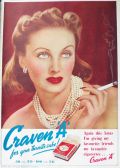 1940 Vintage Craven 'A' Cigarettes Ad ~ Beautiful Woman