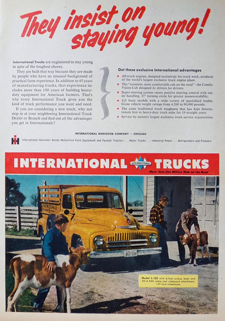 1952 International Trucks Ad ~ L-122