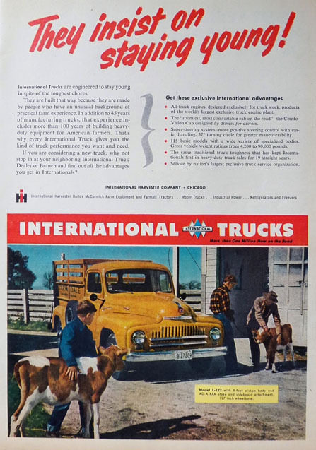 1952 International Trucks Ad ~ L-122