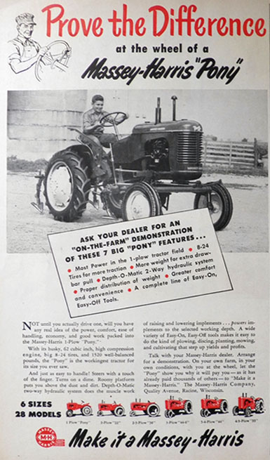 1950 Massey-Harris "Pony" Tractor Ad