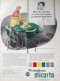 1953 Vintage Micarta Formica Dinette Set Table Ad ~ Mardi Gras Pattern