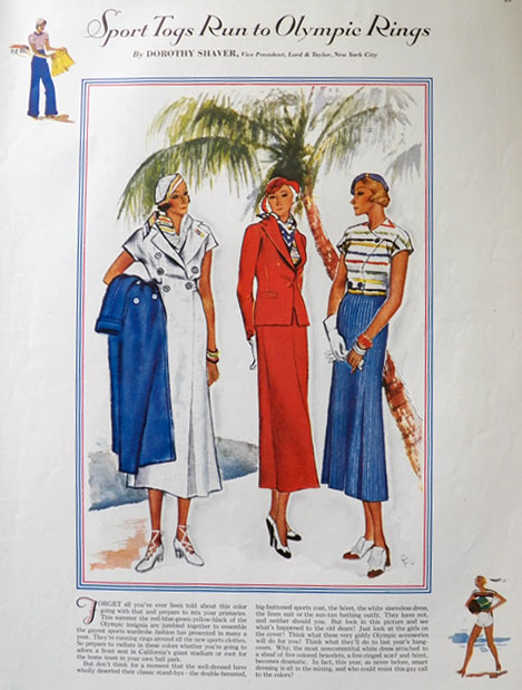 1932 Lord & Taylor Olympic Accessories Ad/Print