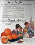 1924 Sunkist Oranges Ad ~ Fruit at Night