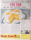 1932 Swans Down Cake Flour Ad ~ Orange Layer Cake