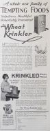 1932 Wheat Krinkler Ad ~ Krinkles Whole Wheat