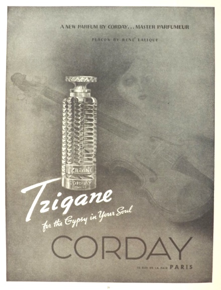 1938 Corday Tzigane Perfume Ad ~ For the Gypsy in Your Soul