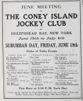 1908 Coney Island Jockey Club Ad ~ Suburban Day