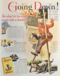 1938 Cream Of Wheat Ad ~ Boy on Stilts with Dog