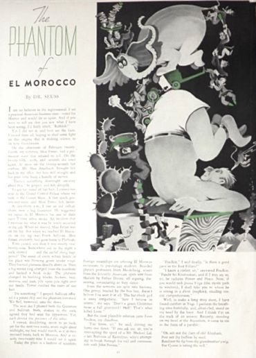 1937 Dr. Seuss Article & Print ~ Phantom of El Morocco