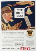 1933 Ethyl Gas Ad ~ Stork & Baby ~ Frederic Stanley