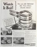 1937 Pyrex Flameware Ad ~ See Through Double Boiler