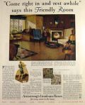 1929 Armstrong's Linoleum Flooring Ad ~ Friendly Room