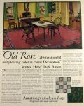 1928 Armstrong's Linoleum Rug Ad ~ Old Rose