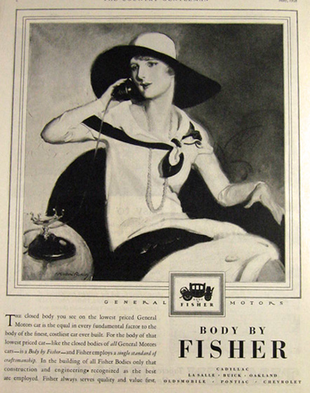 1928 Body by Fisher Ad ~ McClelland Barclay