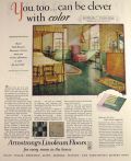 1929 Armstrong's Linoleum Flooring Ad ~ Colonial Room