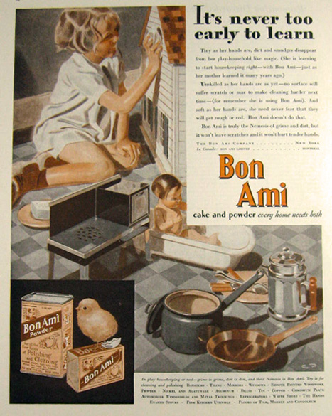 1931 Bon Ami Cleanser Ad ~ Dollhouse Cleaning