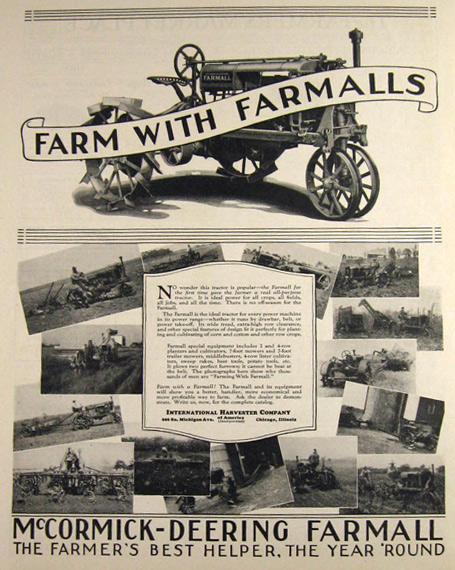 1928 International Harvester Farmall Tractor Ad