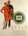 1928 Body by Fisher Ad ~ McClelland Barclay Stylish Couple