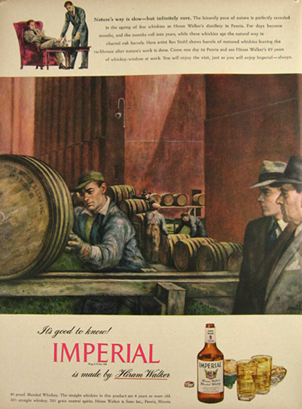 1947 Imperial Whiskey Ad ~ Ben Stahl Art, Peoria
