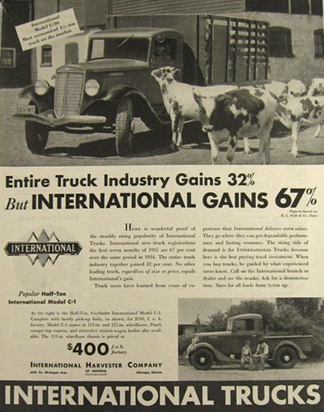 1935 International Harvester Truck Photo Ad ~ Model C-30