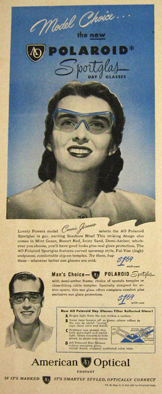 1947 Polaroid Sportglas Glasses Ad