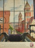 1947 Springmaid Fabrics Ad ~ George Erben Art, Lancaster SC