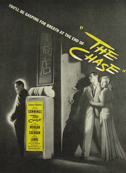 1947 Film Noir Movie Ad ~ The Chase ~ Robert Cummings