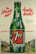 1948 7-Up Soda Ad ~ Giant Bottle