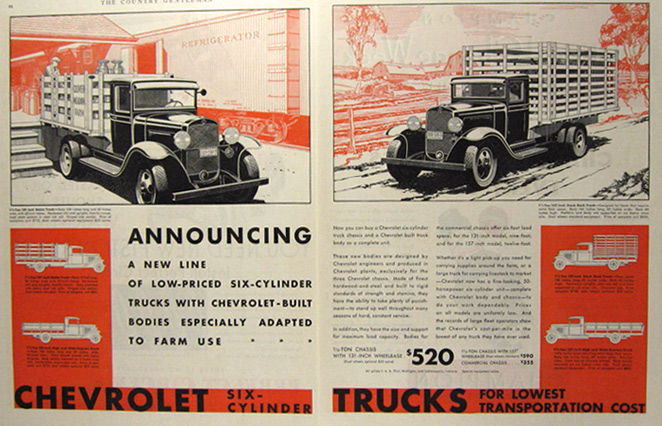 1931 Vintage Chevy Trucks Ad