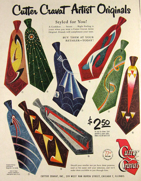 1951 Cutter Cravat Artist Originals Ad
