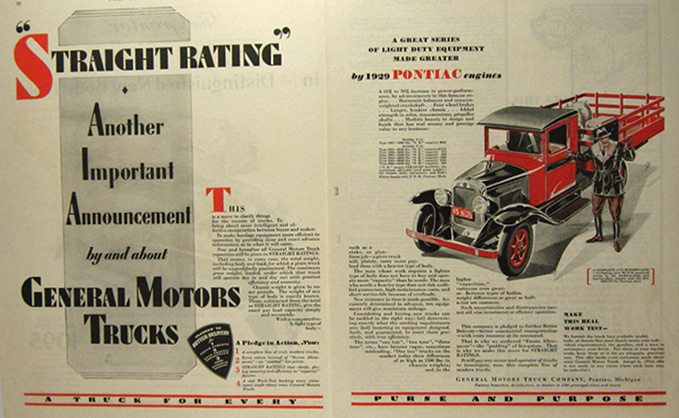 1929 GM Vintage Truck Ad