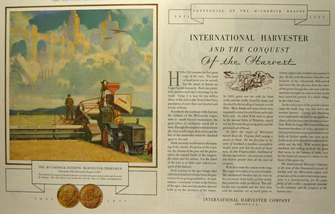 1931 International Harvester Thresher Ad ~ Philip Lyford