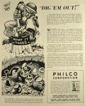 1942 WWII Philco Radio Ad ~ CH Sykes ~ Dig 'Em Out!