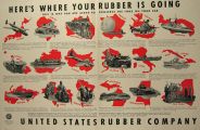 1942 WWII U.S. Rubber Ad ~ Where Rubber is Going