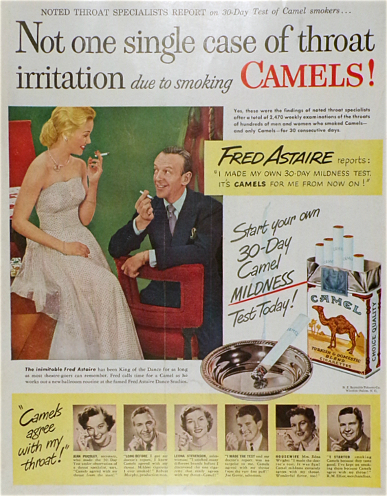 1949 Camel Cigarettes Ad ~ Fred Astaire