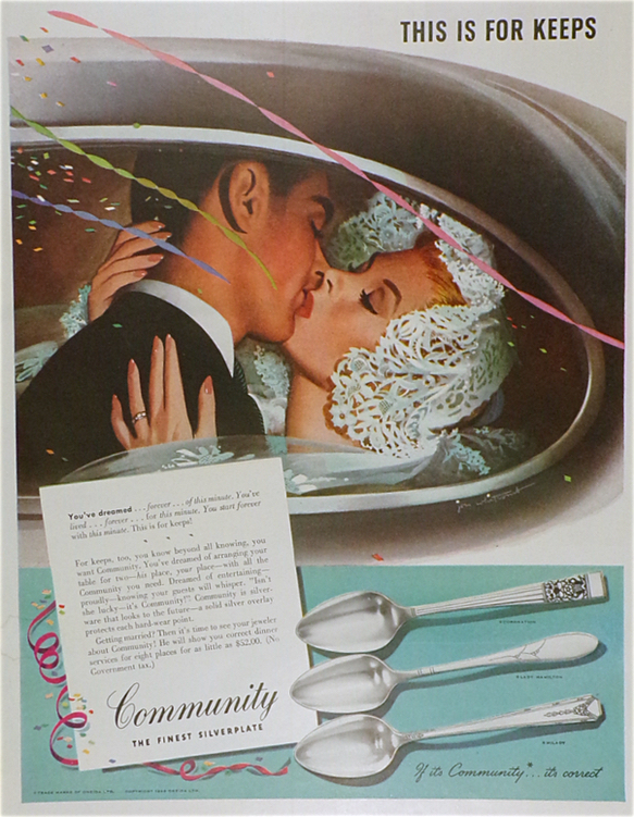 1946 Community Plate Ad ~ For Keeps