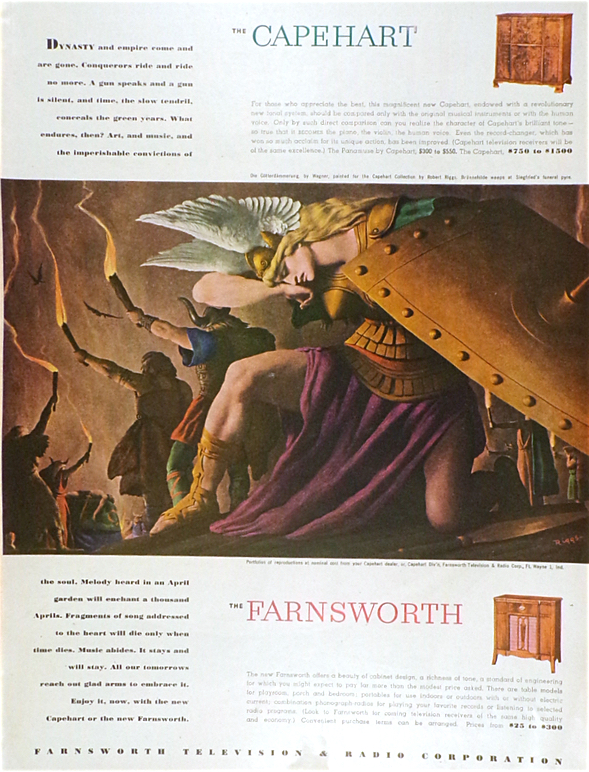 1946 Farnsworth Radio Ad ~ Die Gotterdammerung