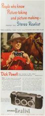 1949 Stereo Realist Camera Ad ~ Dick Powell