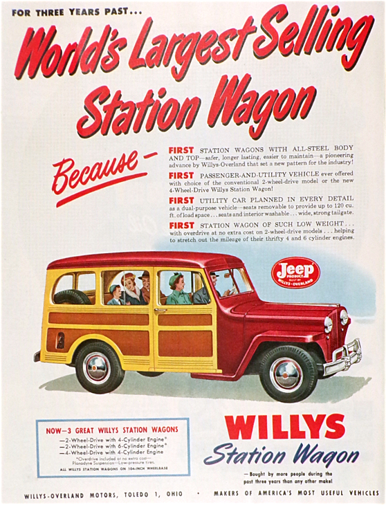 1949 Jeep Willys Ad ~ Woody Station Wagon