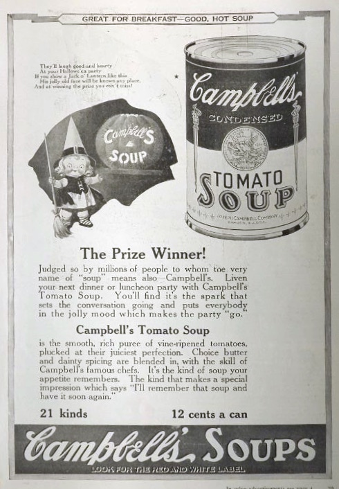 1922 Campbell's Soup Ad ~ Campbell's Kid Witch